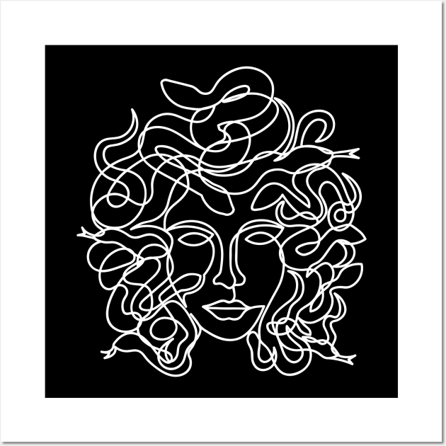 Medusa Single Line Style Wall Art by EyeseeMS